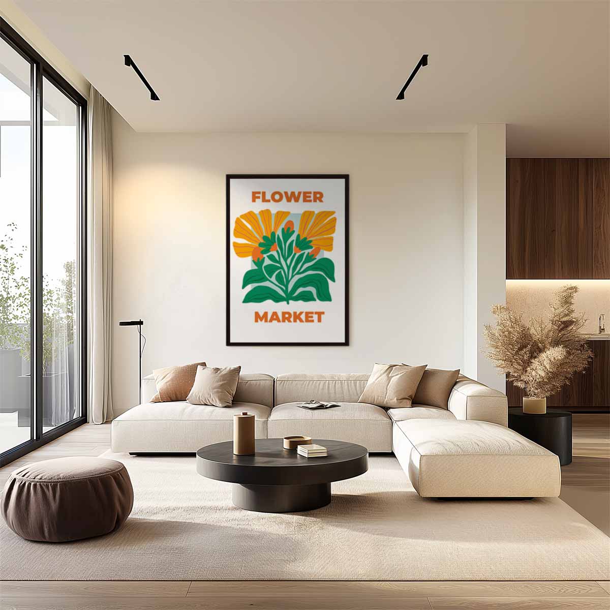 Bloemenmarkt Poster – staand kunstwerk voor modern interieur