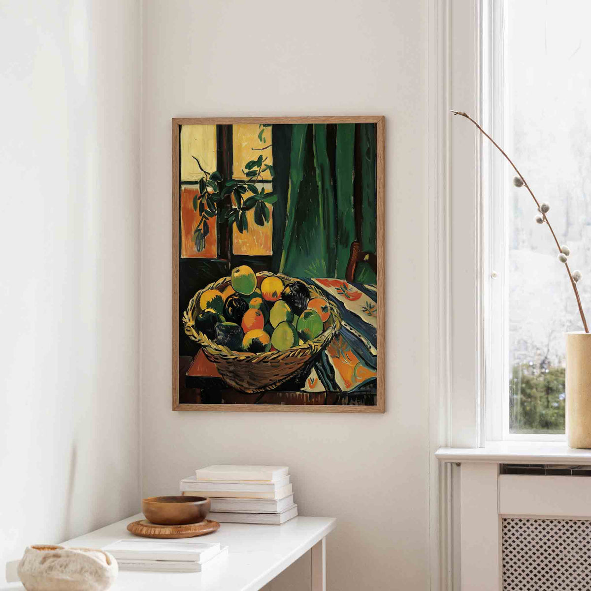 Mand met fruit – staande hedendaagse wanddecoratie van WallArtistic