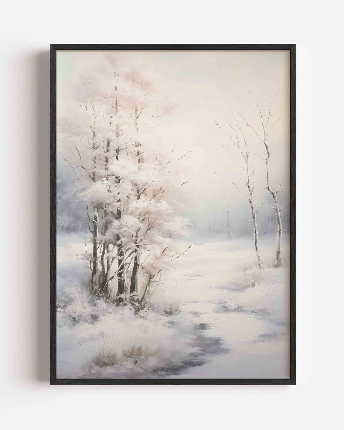 Winterlandschap met bomen – kerst portret poster als wanddecoratie
