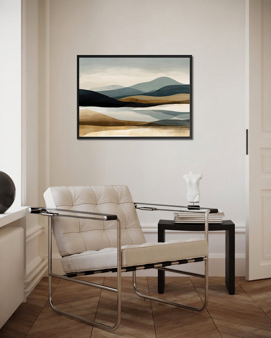 Gelaagde compositie – Liggende wanddecoratie – kunstwerk op canvas, dibond of plexiglas