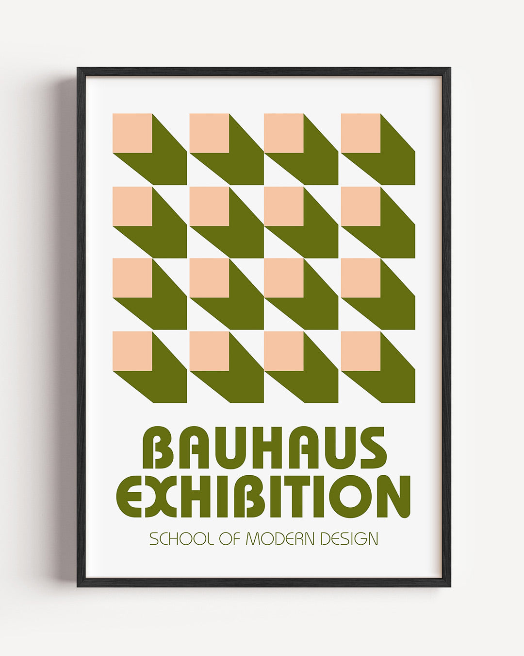Vormritme en schaduw – staande Bauhaus poster als wanddecoratie