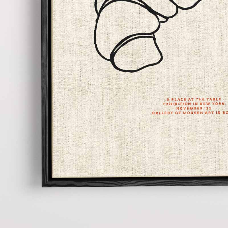 Croissant Line Art – modern portret kunstwerk van WallArtistic