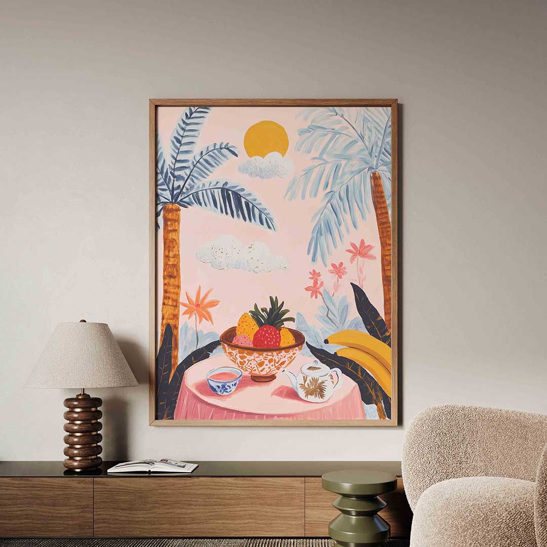 Tropisch fruit en palmbomen – tropische jungle poster in staand formaat