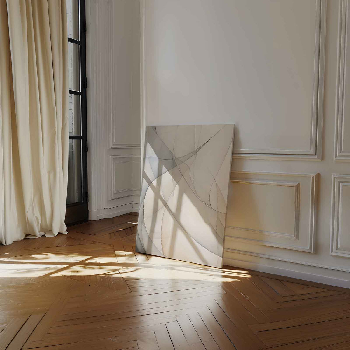 Zachte Lijnen Symfonie – canvas wanddecoratie in portret formaat