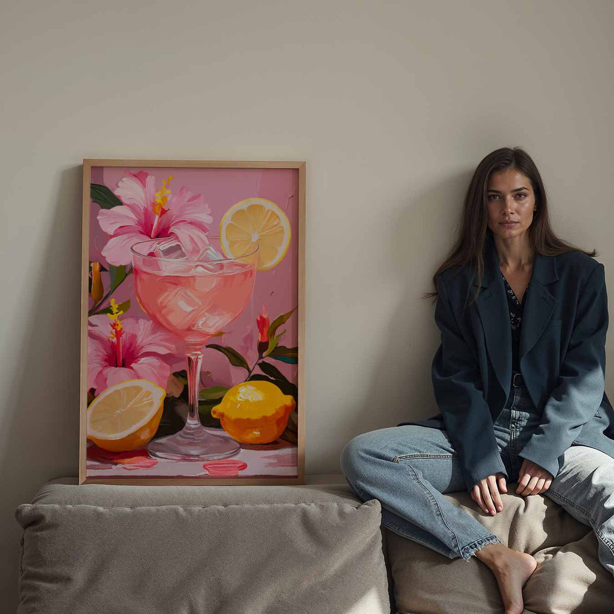 Roze Sommer Sips – staande keuken wanddecoratie van WallArtistic