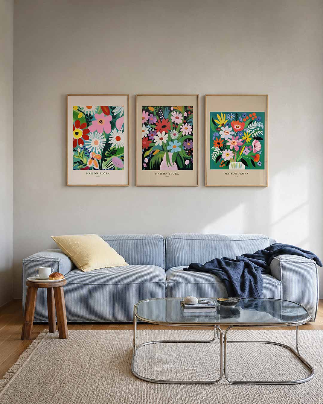 Bloemrijke kleurenpracht posterset – tweede productweergave – deze posterset toont een levendig spel van bloemen in felle