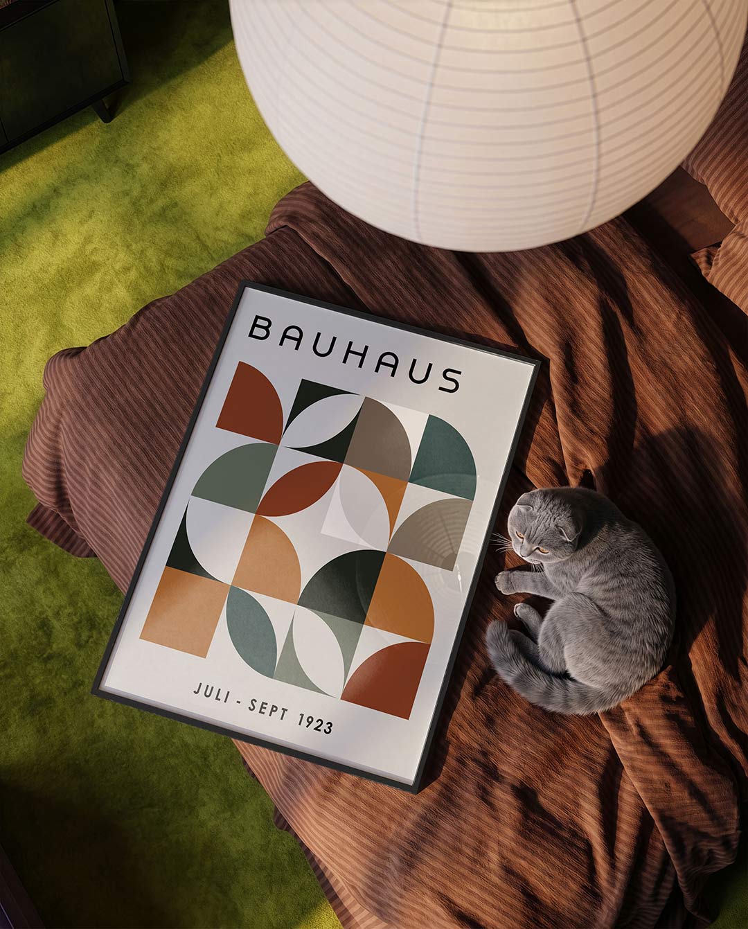 Vormritme en kleur – moderne Bauhaus wandkunst als poster