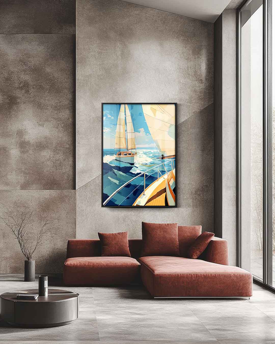 Zeilavontuur op Zee – staande wandkunst voor woonkamer of interieur