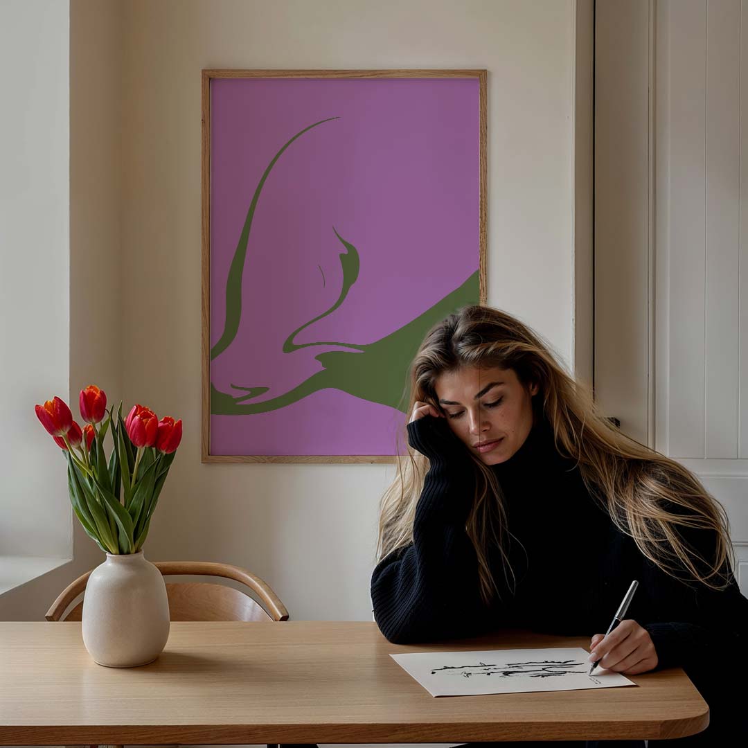 Elegante Abstracte Benadering – staande muurposter met kleurrijke abstracte vormen