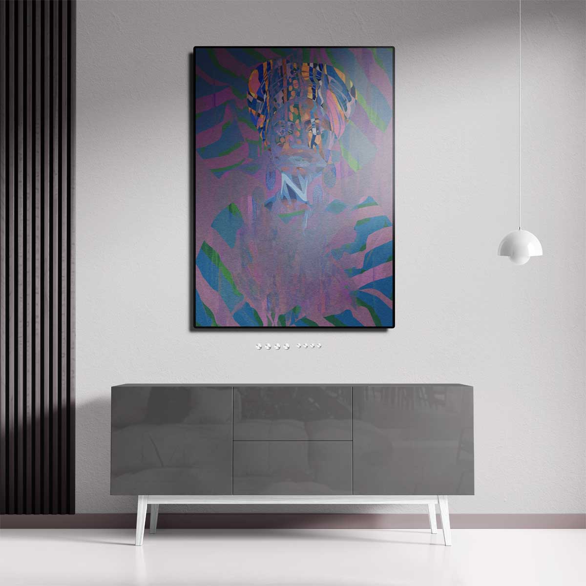 Kleurrijke Harmonie: Mystieke Portret – canvas kunstwerk als wanddecoratie