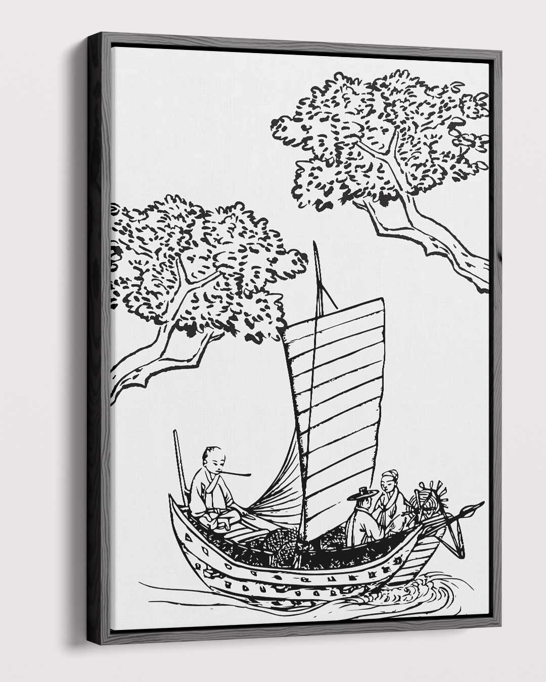 Traditionele Japanse Bootscene – dibond kunstwerk als wanddecoratie