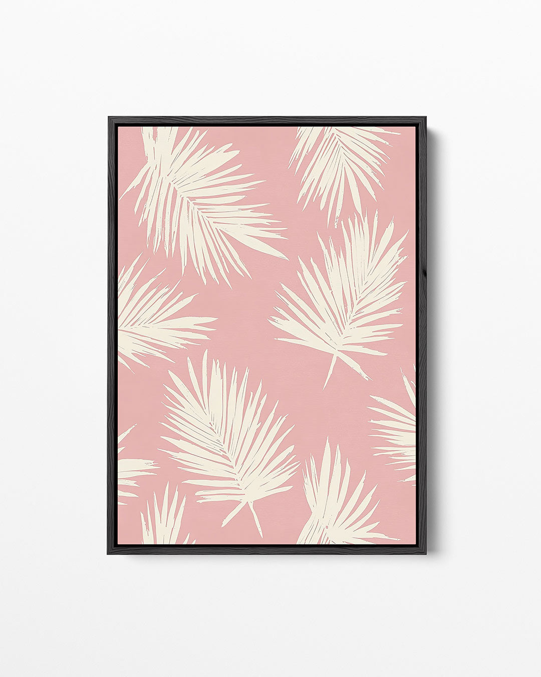 Bladmotief op roze – staand wanddecoratie kunstwerk