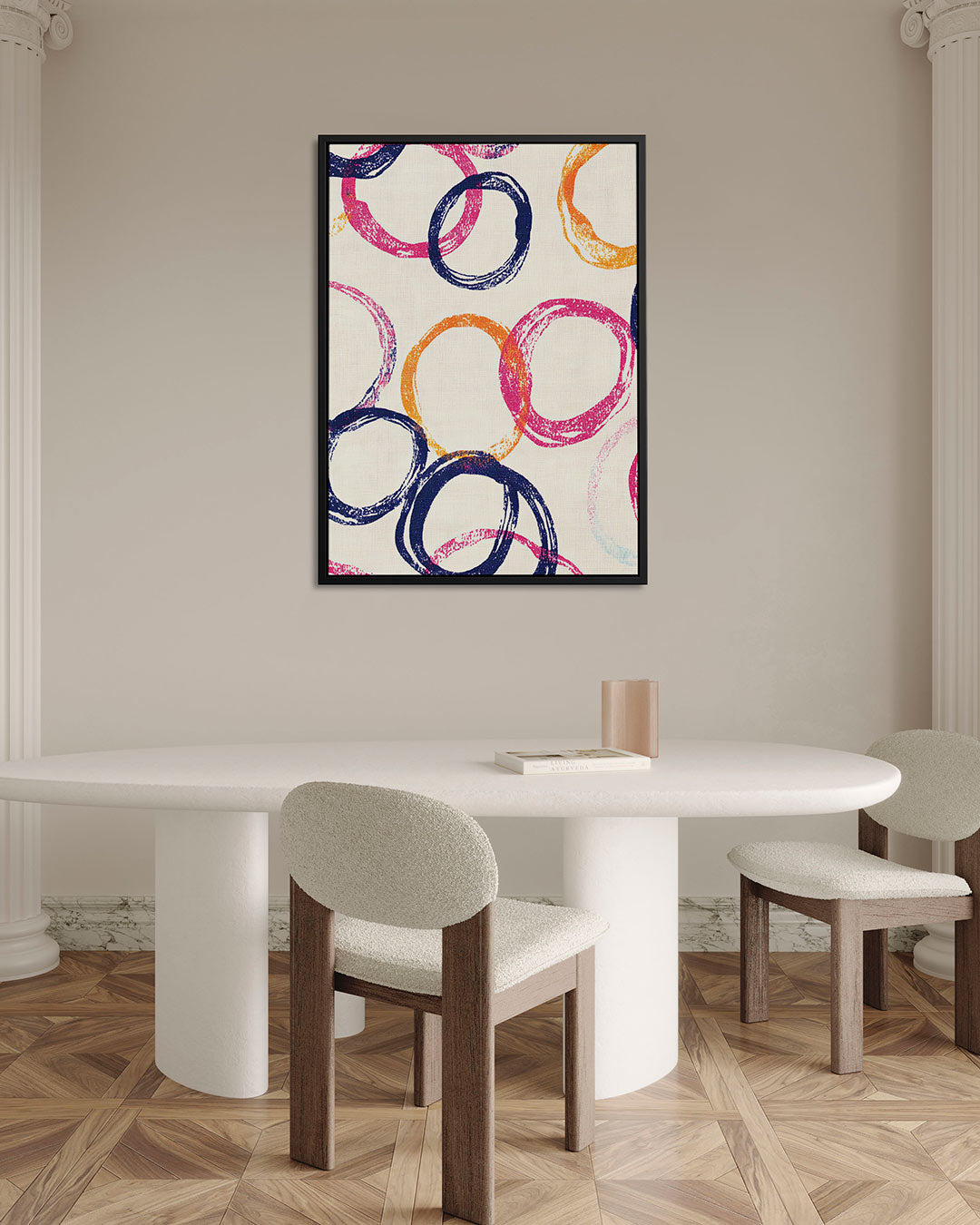 Kleurrijke cirkelpatronen – staand wanddecoratie kunstwerk