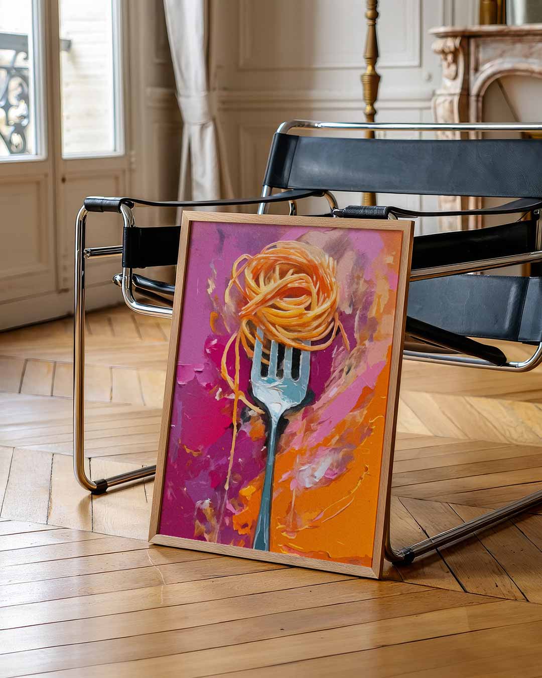 Smakelijke Kleuren Spaghetti – urban poster in staand formaat