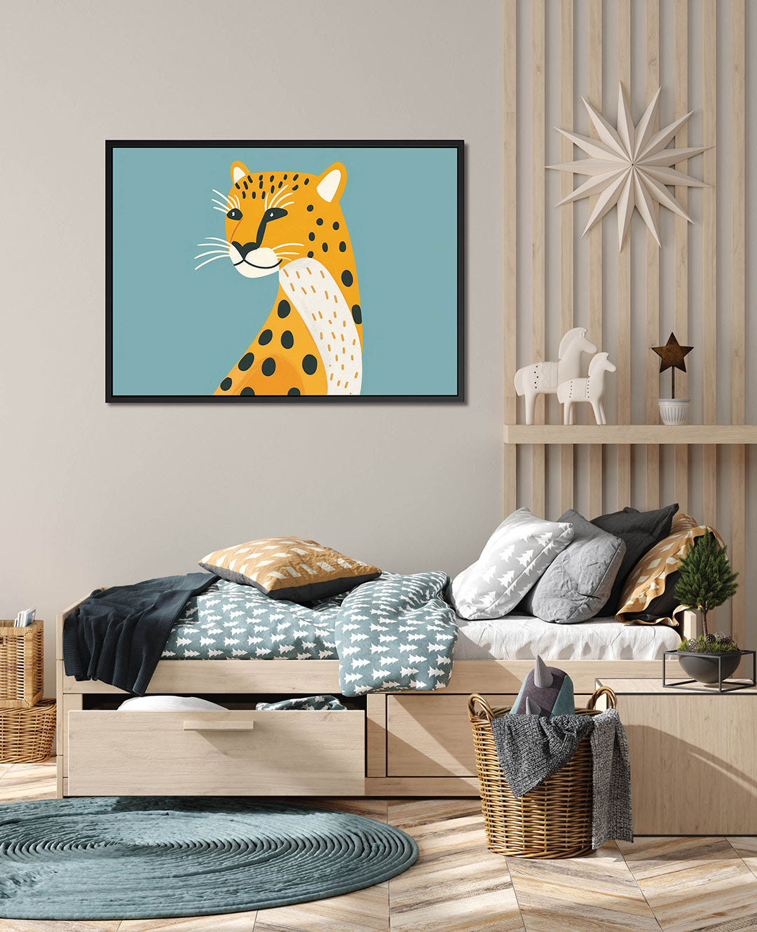 Luipaard illustratie – wanddecoratie in interieur