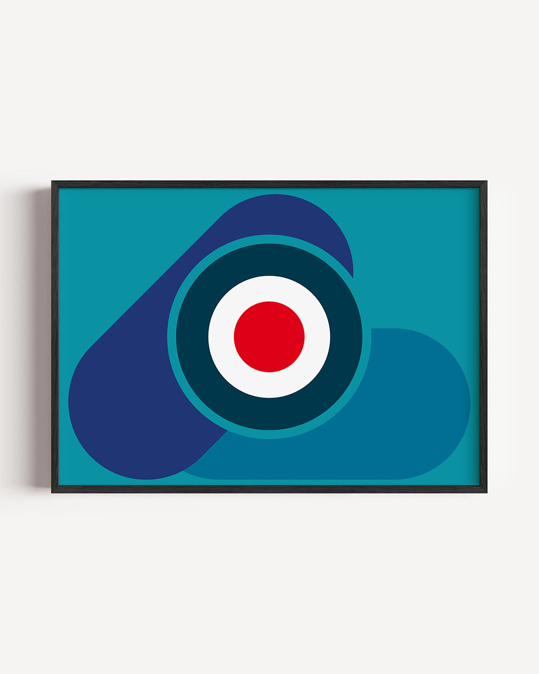 Cirkelvormen en kleur – liggende Bauhaus poster als wanddecoratie