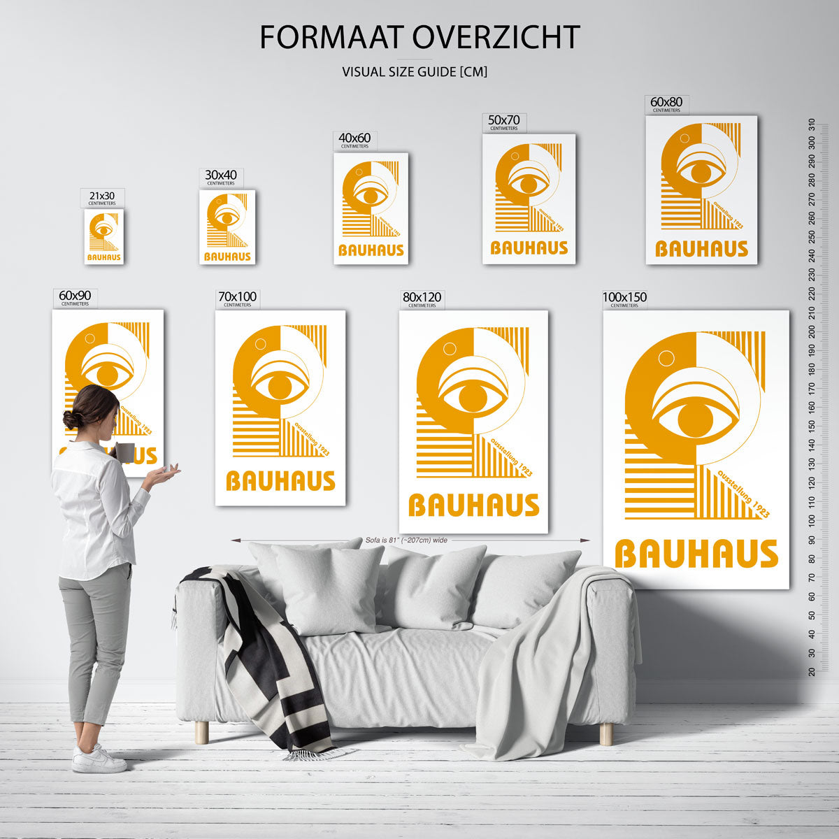 Oog en lijnen – Bauhaus poster als moderne geometrische wanddecoratie