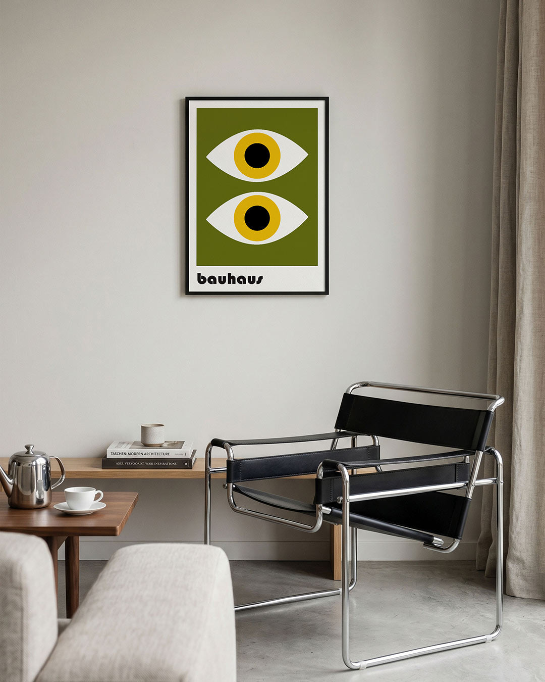 Oogvormen en kleur – geometrische Bauhaus poster in staand formaat