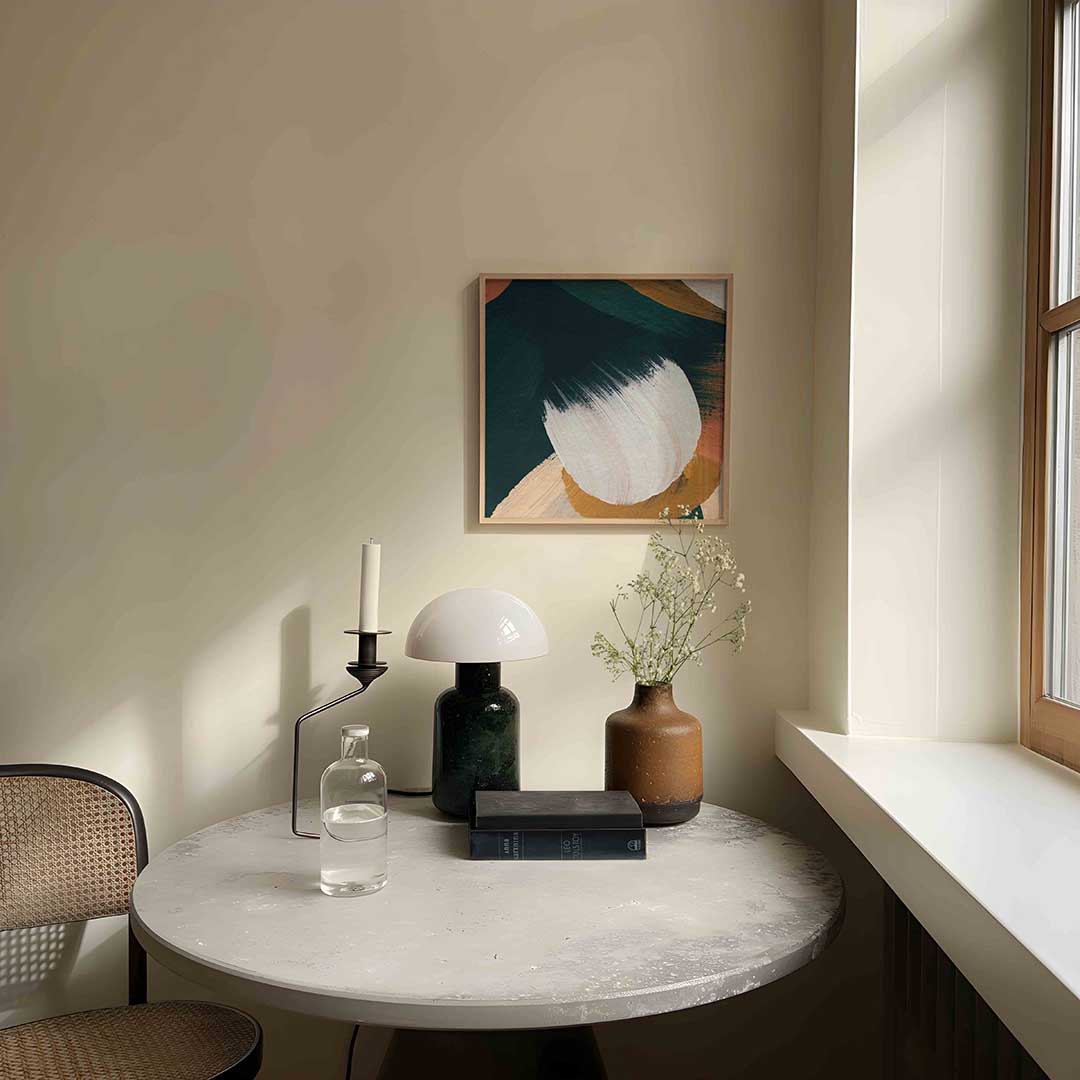 Abstracte penseelstreken – artistieke poster in vierkant formaat