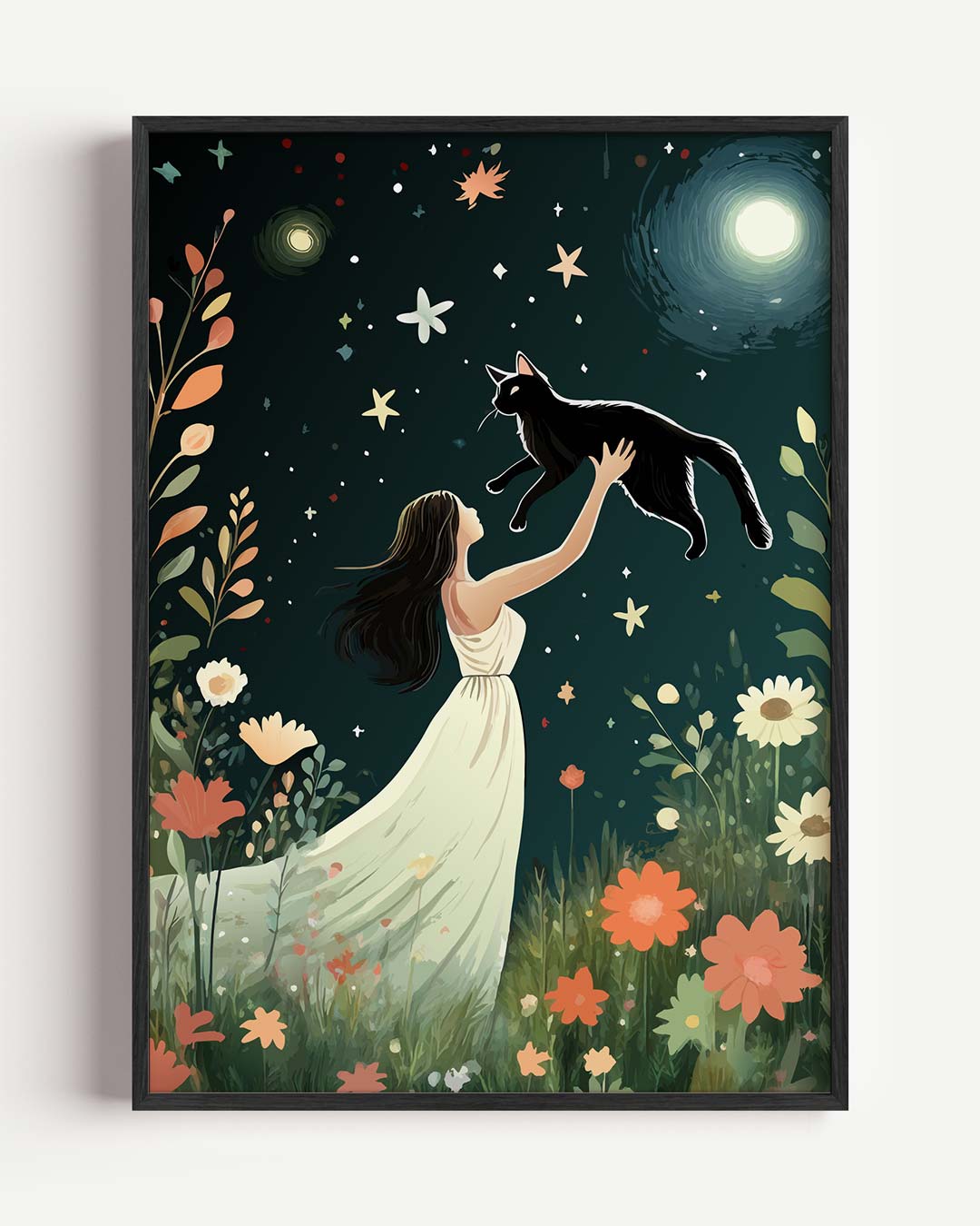 Mystieke Avond in de Tuin – mindful portret poster als wanddecoratie