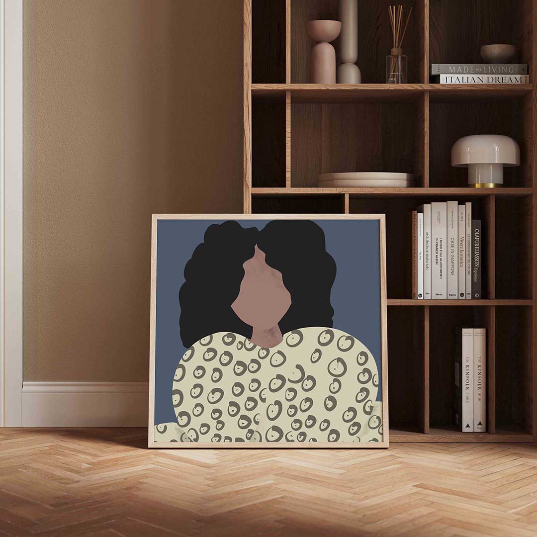 Vrouw met patroon – portret poster in vierkant formaat