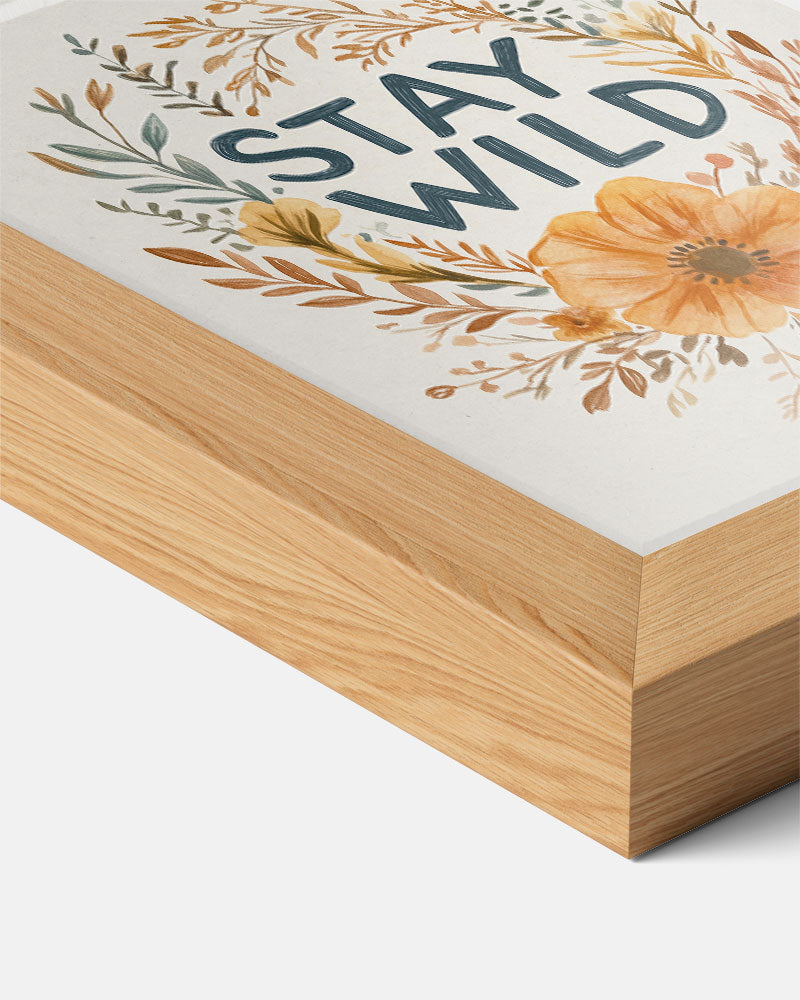 Stay Wild Bloemenposter – kids poster als vrolijke staande wanddecoratie