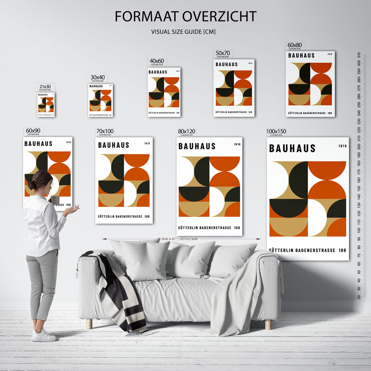 Vorm en kleur – geometrische poster in Bauhaus-stijl van WallArtistic