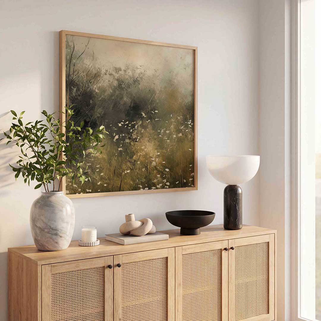 Wilde bloemen – kleurrijke poster in vierkant formaat