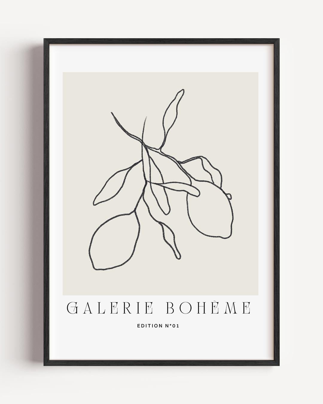 Minimalistische Boho Lime Illustratie – boheme portret poster als wanddecoratie