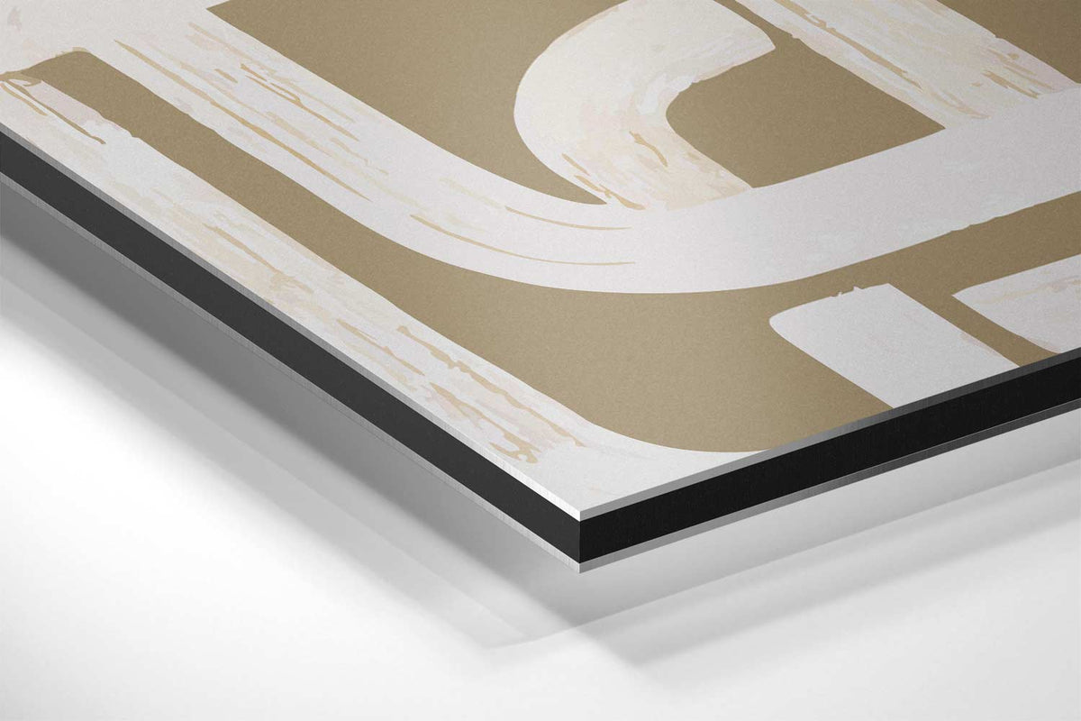 Organische Lijnen in Beige – canvas kunstwerk als wanddecoratie