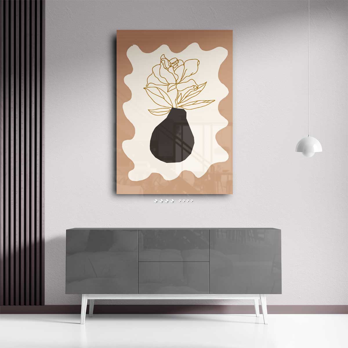 Moderne Bloem – plexiglas wanddecoratie in portret formaat