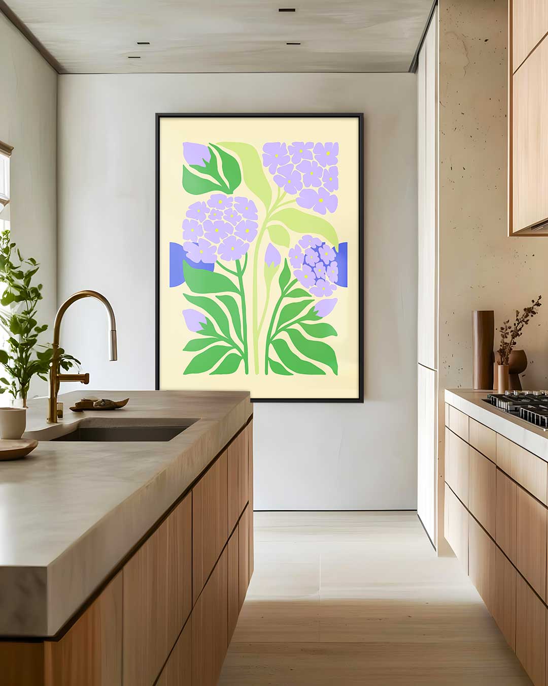 Bloemenpracht in Lila – plexiglas wanddecoratie in portret formaat