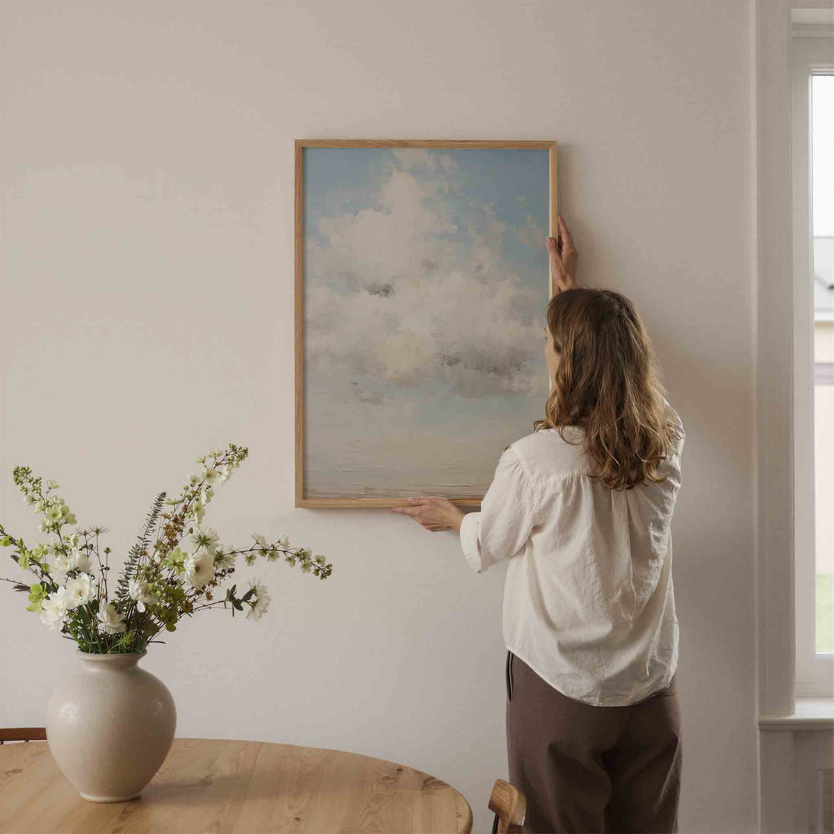 Wolk en lucht – botanische wandkunst als portret poster