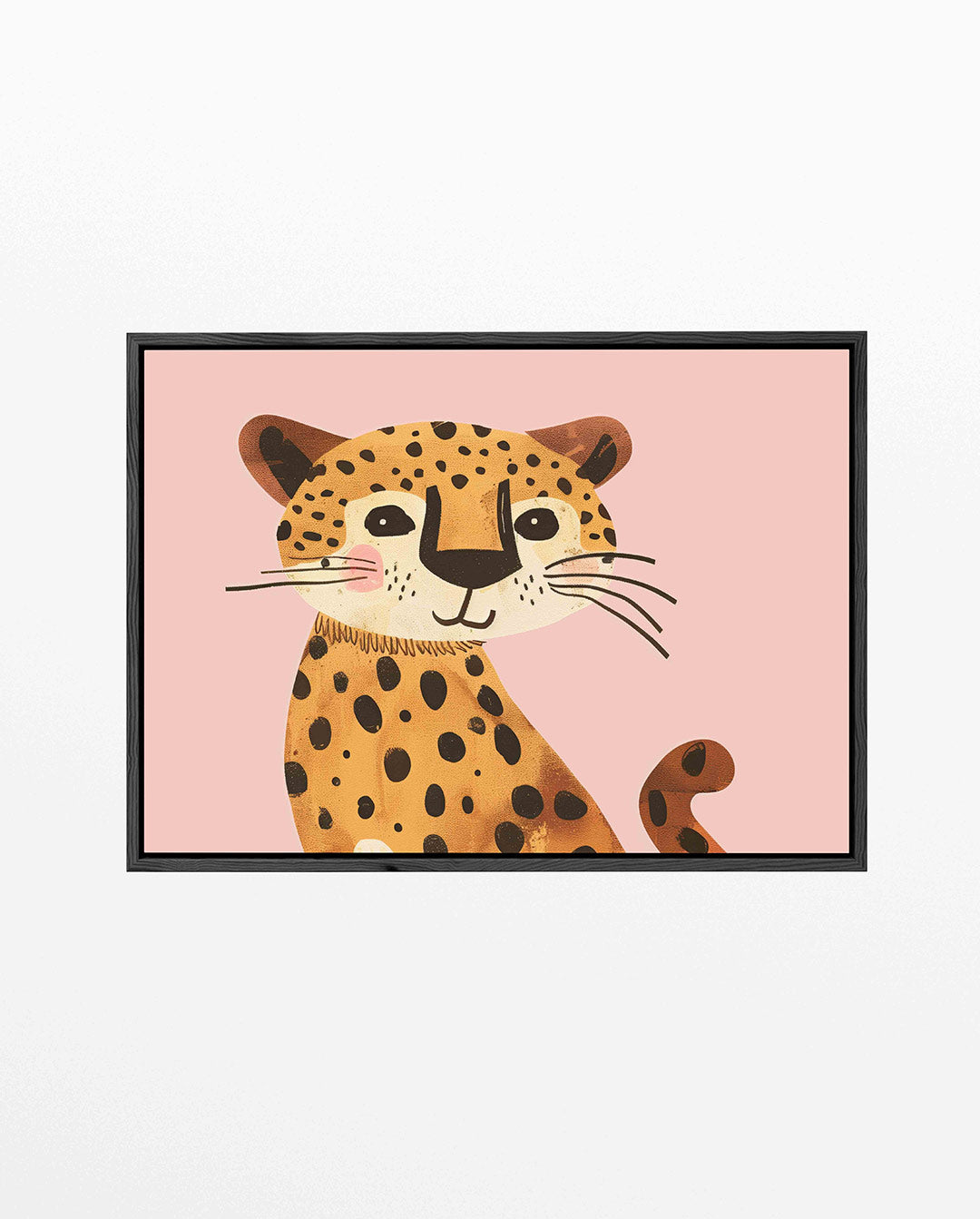 Vrolijke luipaard illustratie – Eenvoudige – liggend kinder kunstwerk