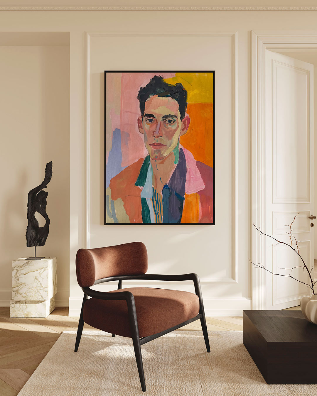Portretstudie – staand wanddecoratie kunstwerk