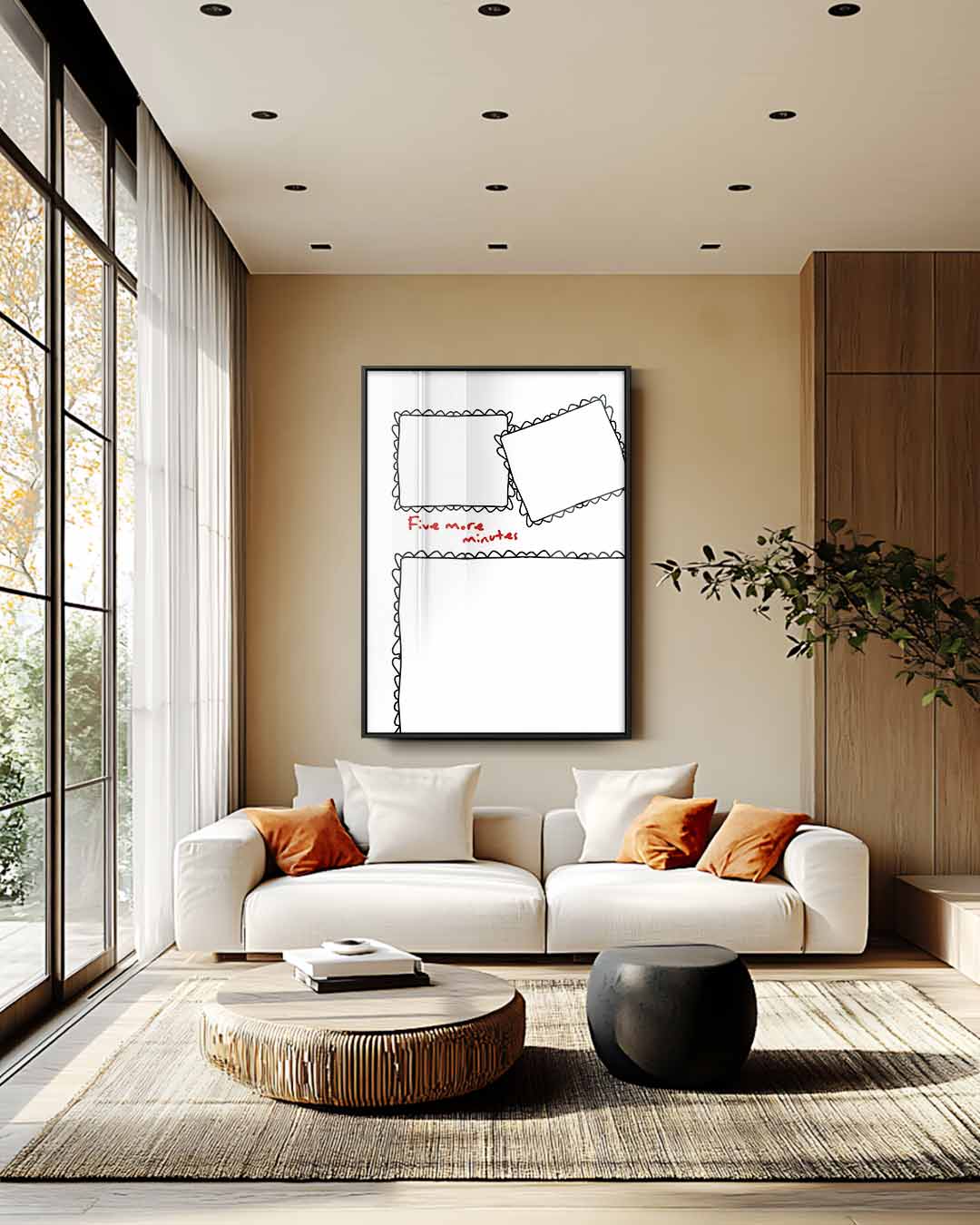 Five More Minutes – staande wandkunst voor woonkamer of interieur
