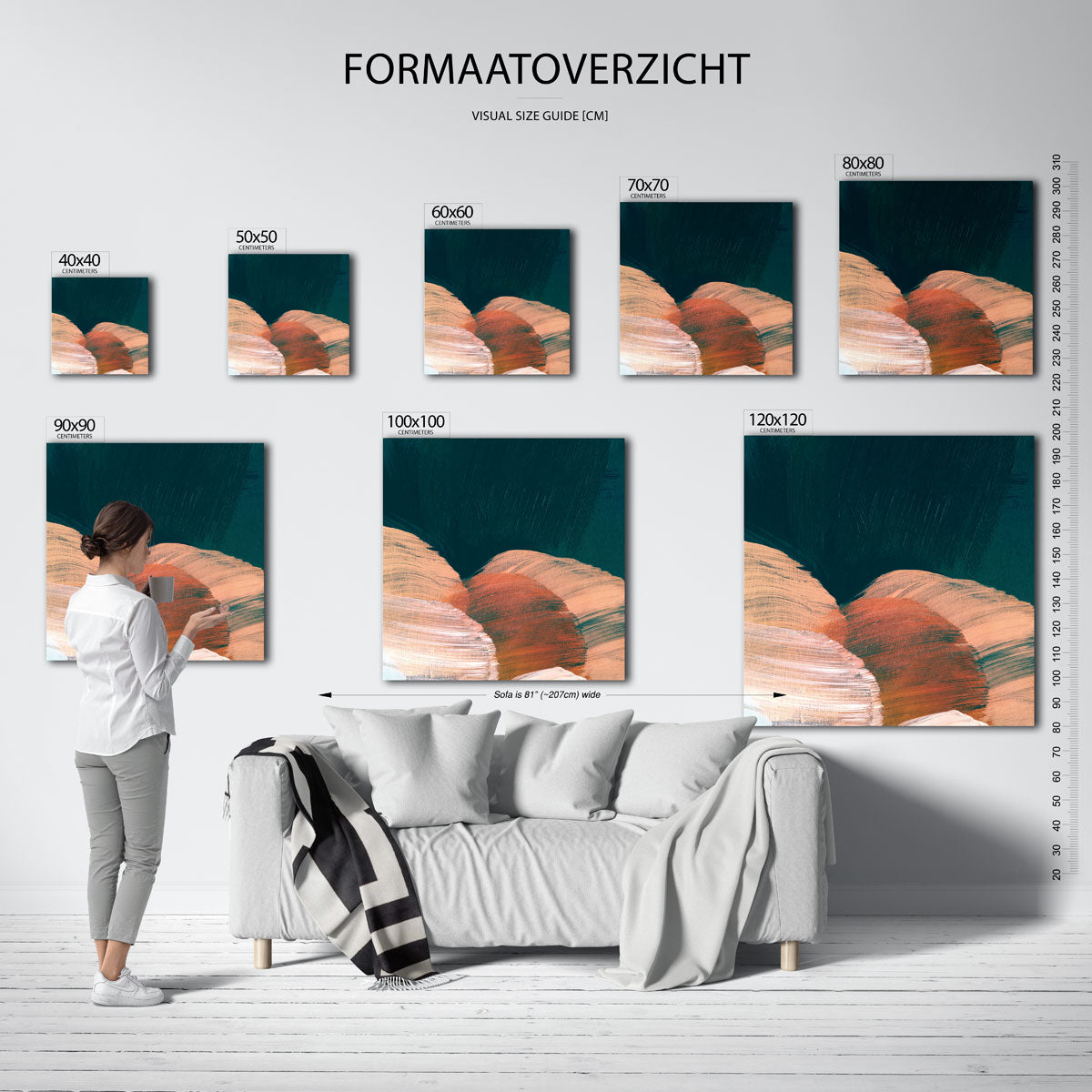 Abstracte vormen – vierkante muurposter met artistieke uitstraling