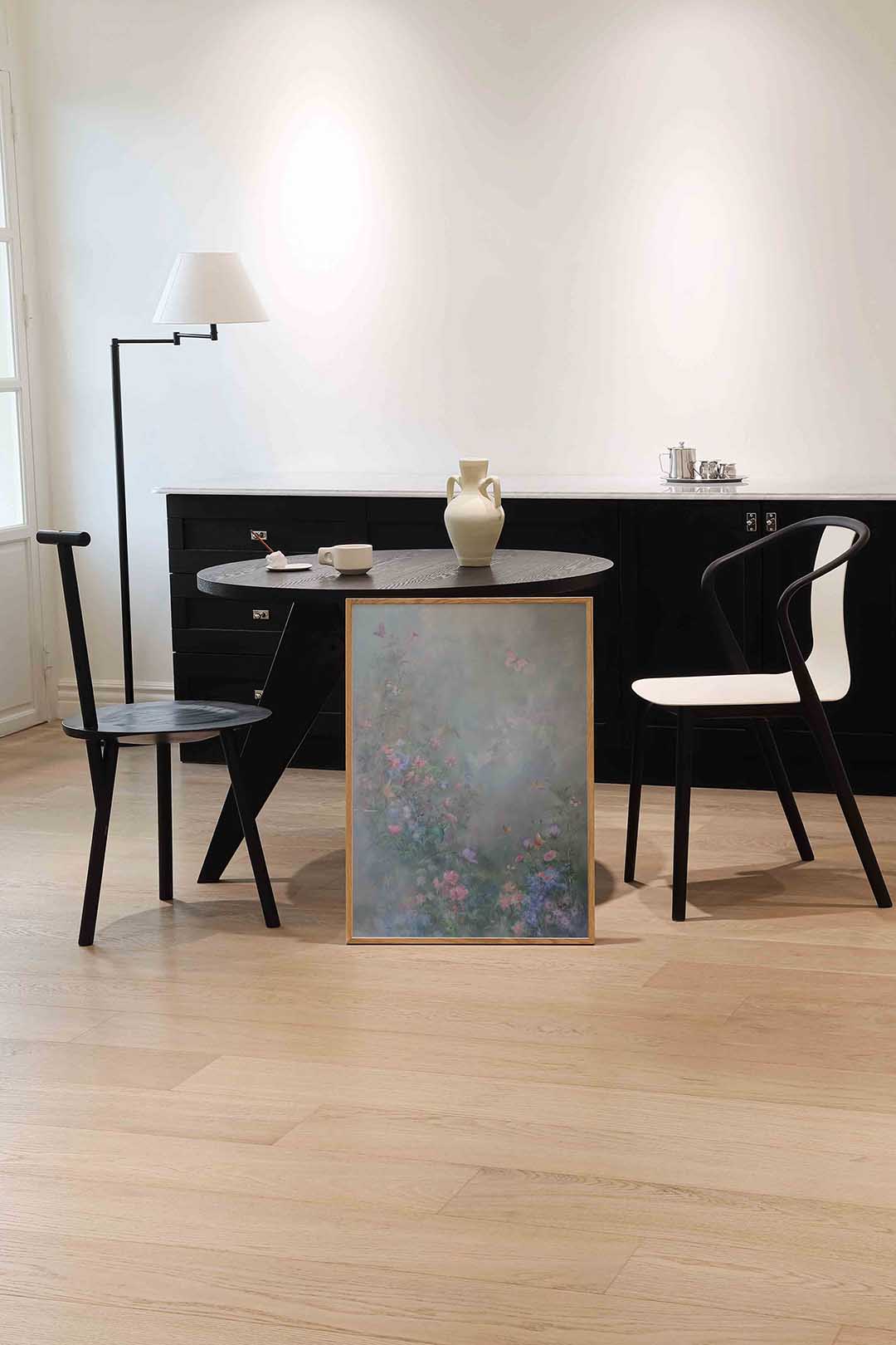 Bloemen en vlinders – abstracte wandkunst als portret poster