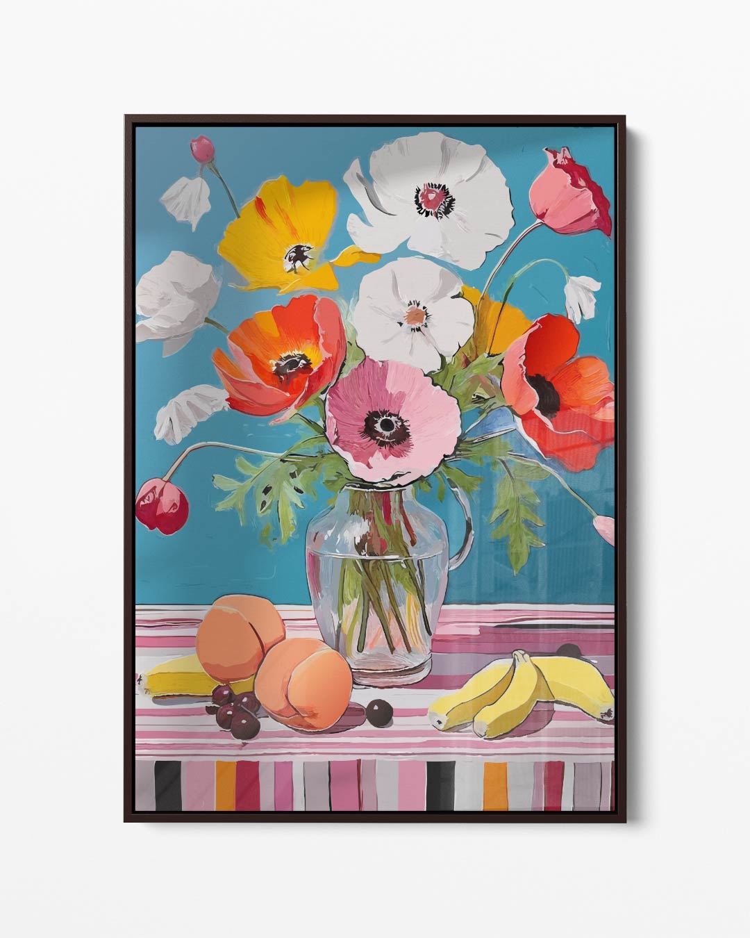 Bloemenpracht met Fruitschaal – portret kunstwerk als wanddecoratie