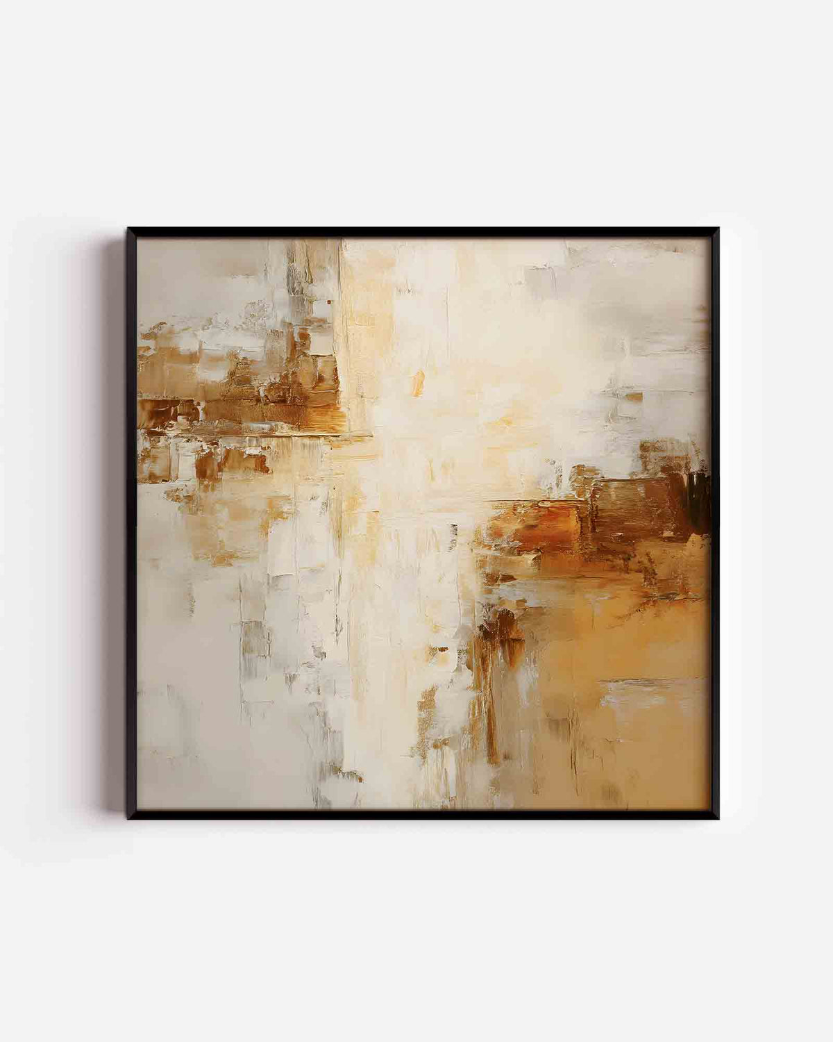Abstracte beige en bruine – abstracte textuur vierkante poster als wanddecoratie