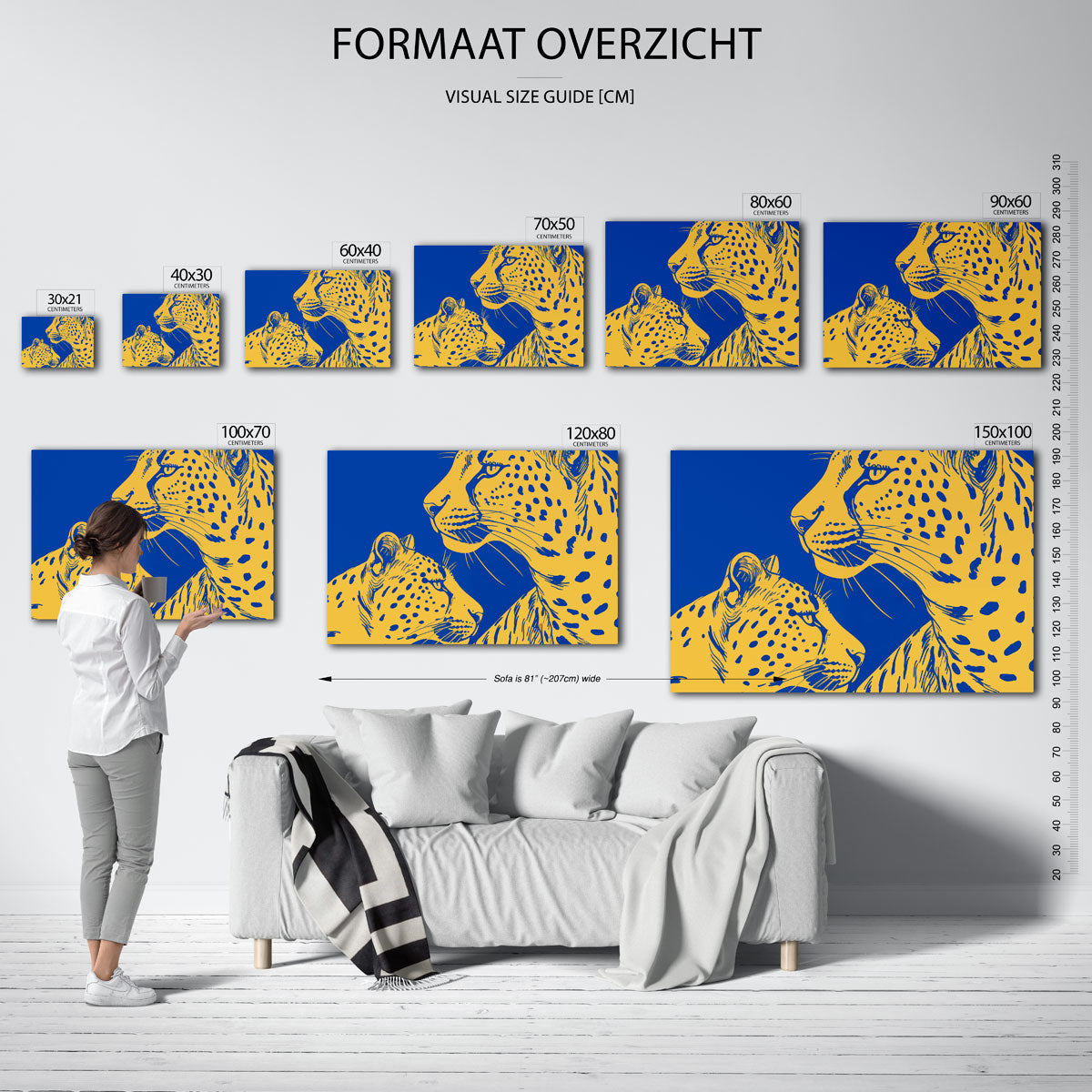 Twee luipaarden – liggende muurposter met dierenthema