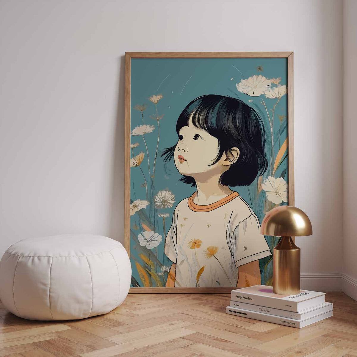 Dromerige Kinderblik – staande zomer wanddecoratie van WallArtistic
