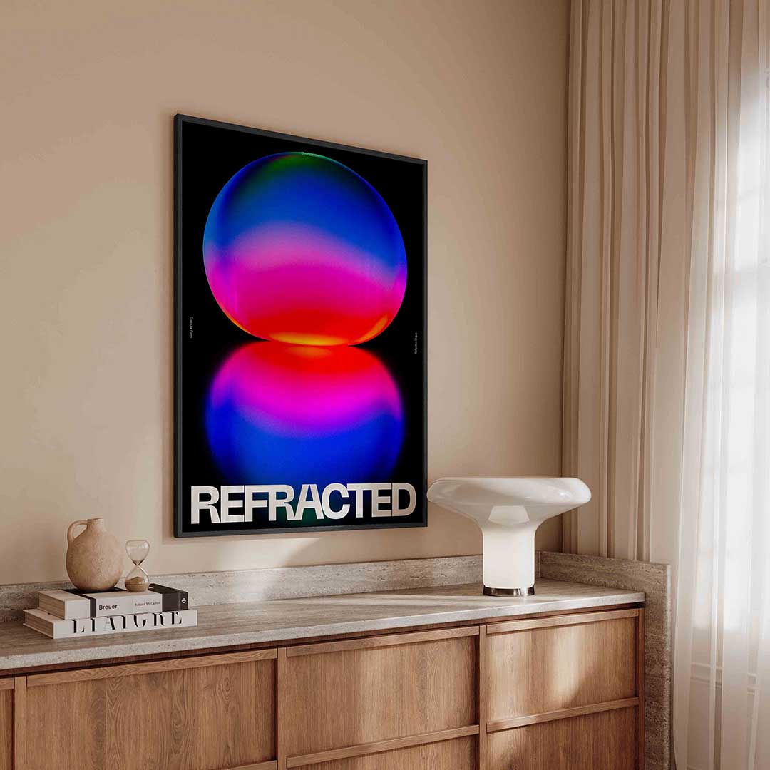 Refracted sphere – urban poster in staand formaat
