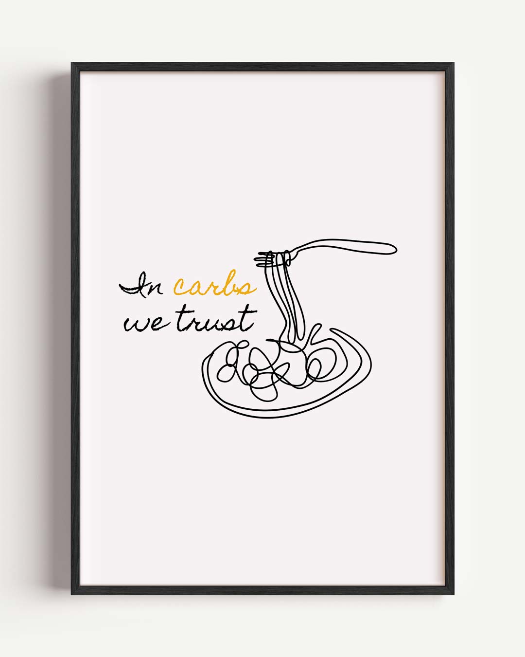 In Carbs We Trust – keuken portret poster als wanddecoratie