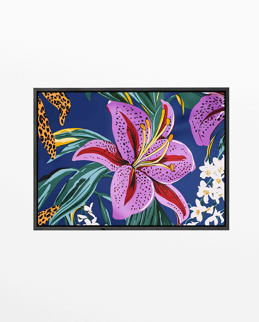 Bloemrijke kleurenpracht – liggend jungle kunstwerk