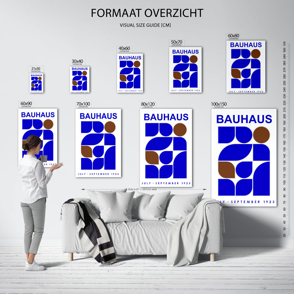 Vorm en kleur – geometrische poster in Bauhaus-stijl van WallArtistic
