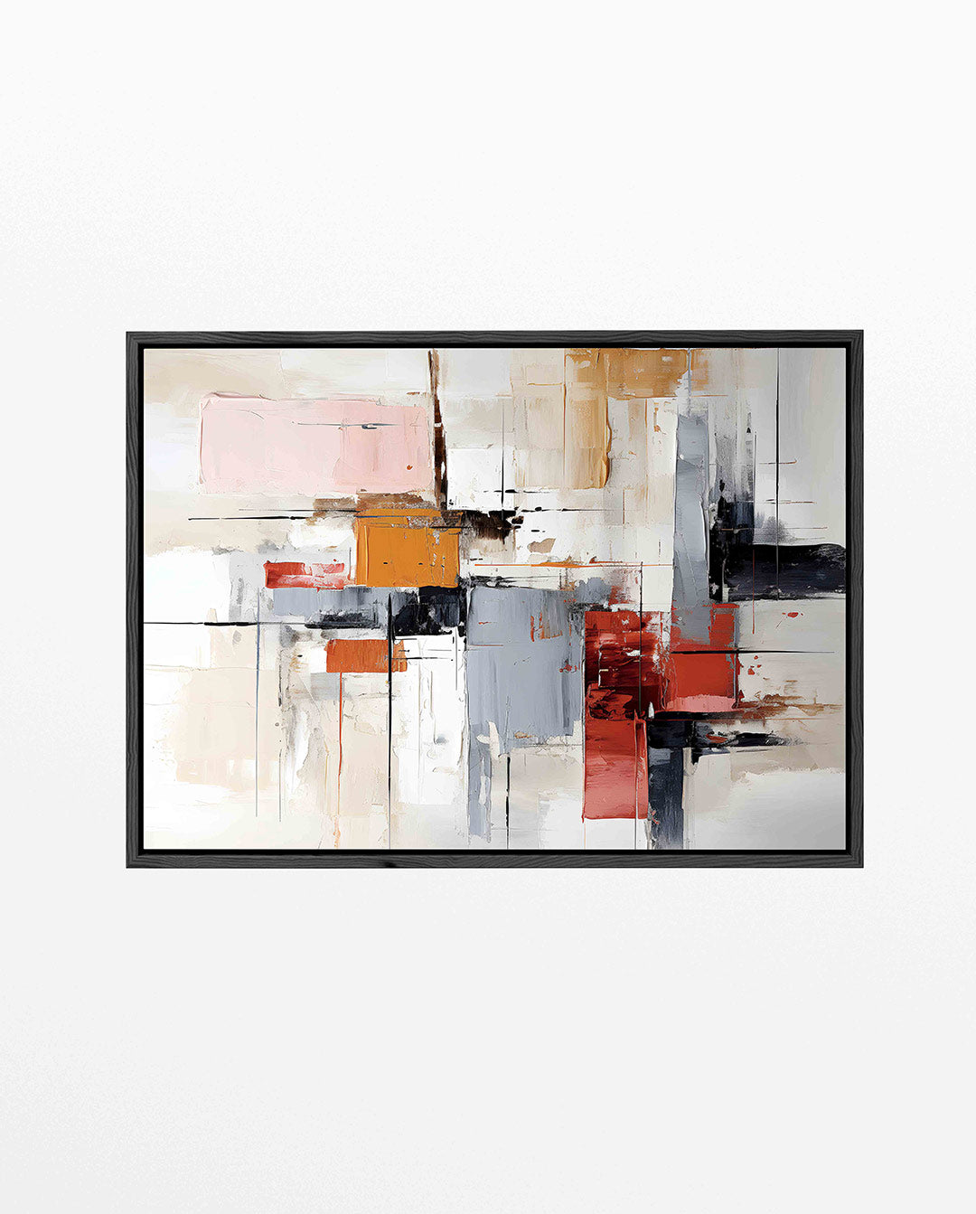 Geometrische kleurencompositie – Dynamische – liggend abstract kunstwerk