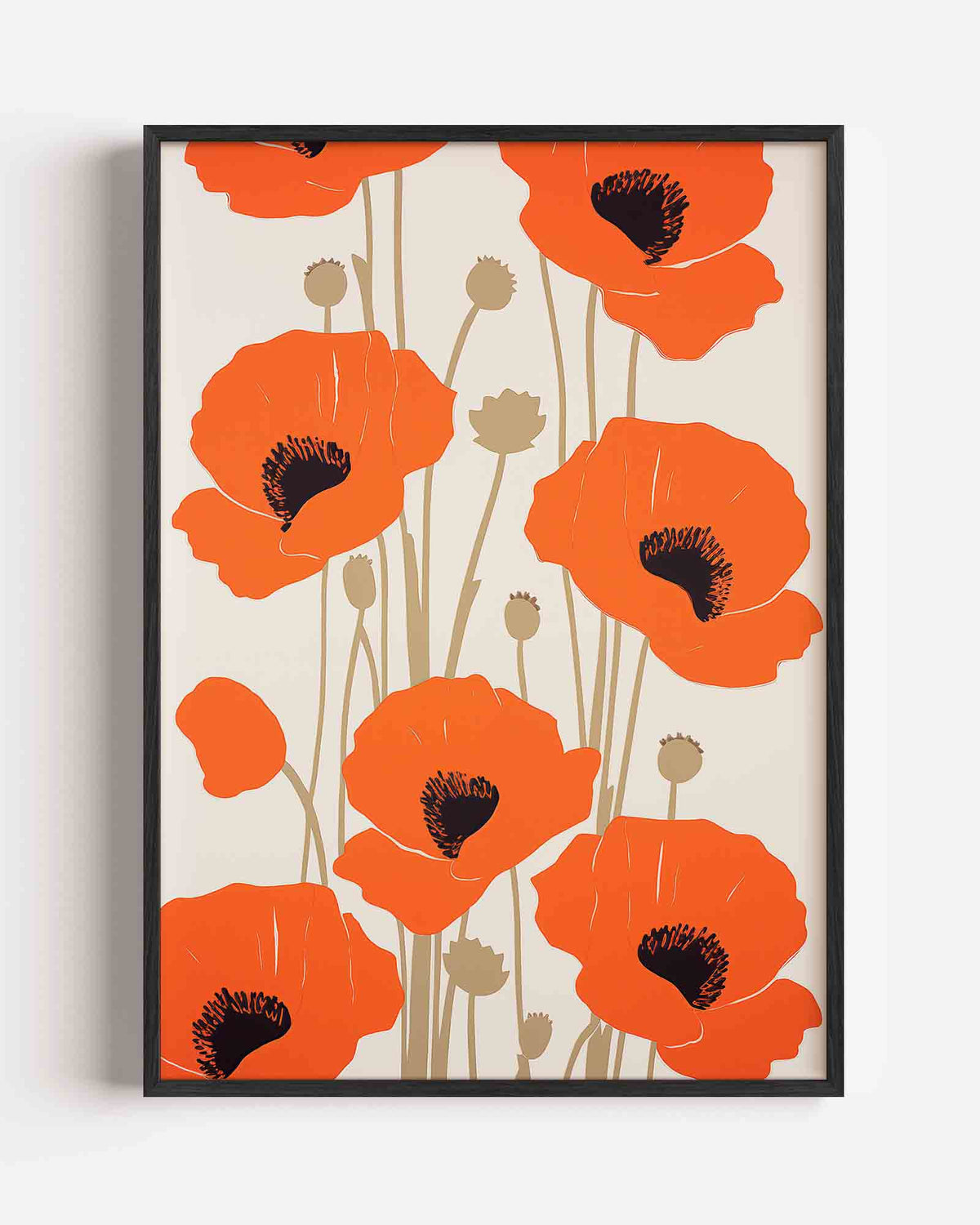 Klaprozen – bloemen portret poster als wanddecoratie