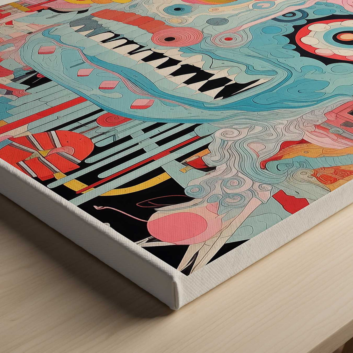 Kleurrijke Chaos – canvas kunstwerk als wanddecoratie
