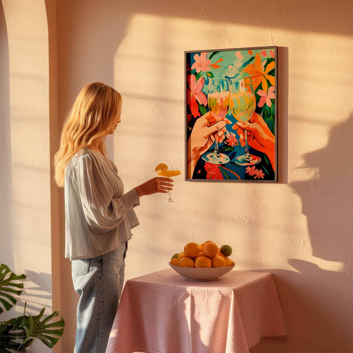 Vrolijke Toast – keuken poster als sfeervolle staande wanddecoratie